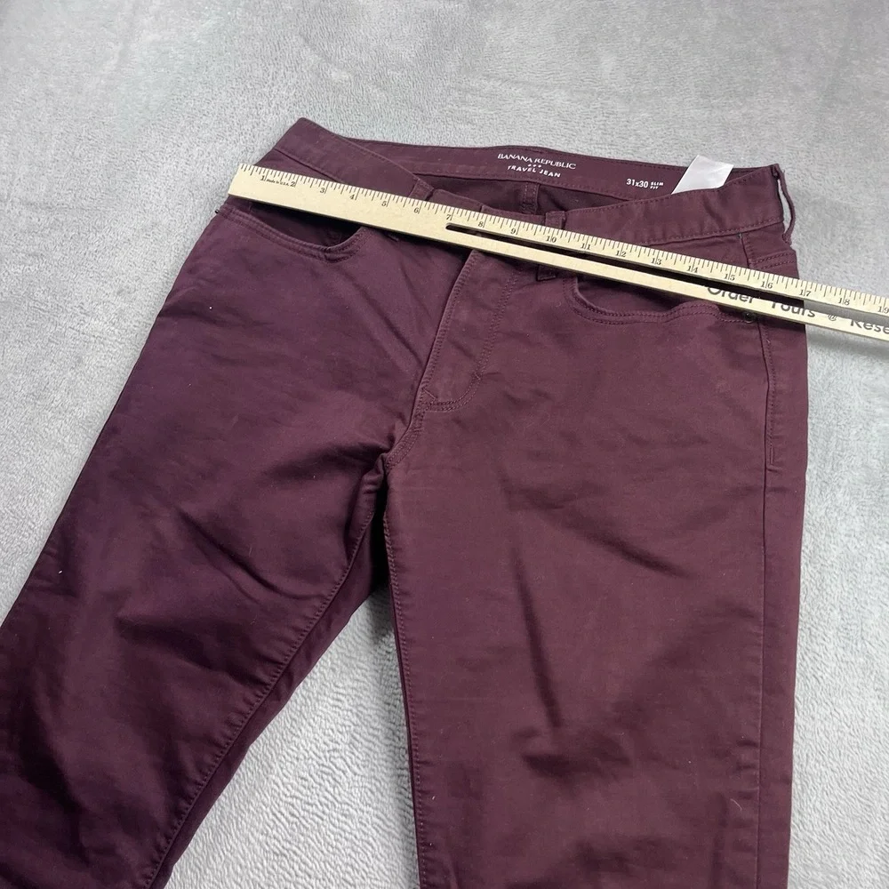 Banana‎ Republic Travel Jean 31x28* Slim Fit Mens Denim Pants Maroon
